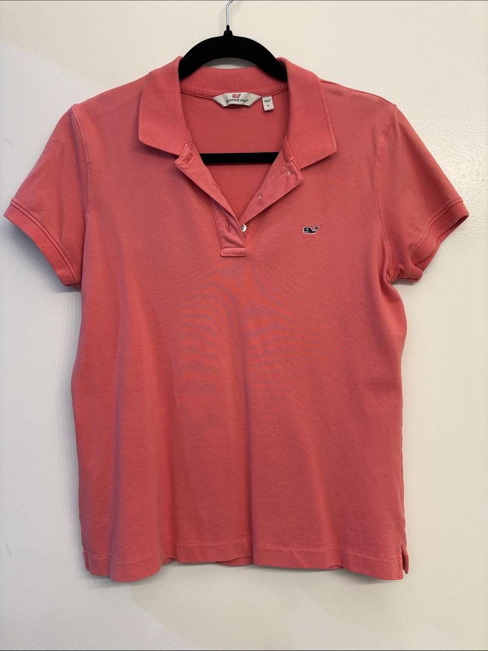 Vineyard Vines Women Coral Button-Down Golf Polo Office Work Professional Beach